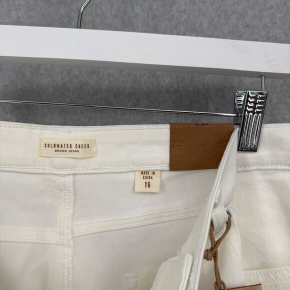Coldwater Creek Womens Denim Ankle Jean Size 16 White Coastal Casual Neutral NEW - Picture 7 of 14